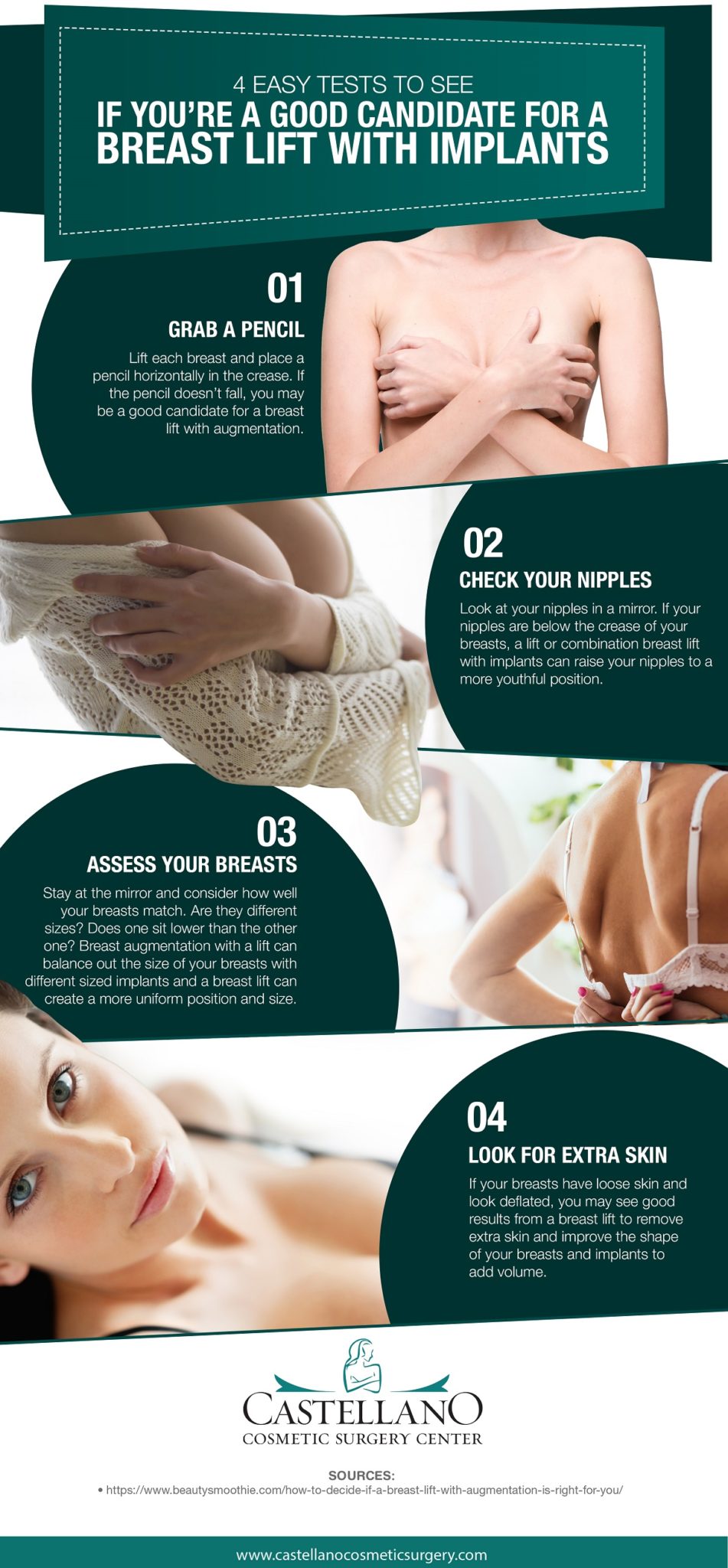 4 Easy Tests to See If You’re a Good Candidate for a Breast Lift with Implants [Infographic]